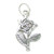 Rose flower 2D sterling silver charm .925 x 1 Roses flowers charms