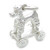 Poodle Toy dog on wheels sterling silver charm .925 Toys charms