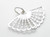 Hand Fan sterling silver charm .925 Fans Charms additional view