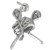 Lacrosse Helmet and crossed sticks sterling silver charm .925 x1 Crosse