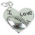 I love Rugby heart sterling silver charm pendant .925 charms