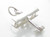 Bi Plane sterling silver charm .925 x 1 Aircraft BiPlane Planes charms side view