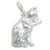 Cat licking paws sterling silver charm .925 Cats charms