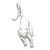 Cat stretching 2d sterling silver charm .925 x 1 Cats charms