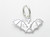 Bat sterling silver charm .925 x 1 TINY Flying Vampire Bats charms additional view