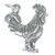 Cockerel sterling silver charm .925 x 1 Cock Chicken Rooster charms