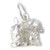 Mouse with Christmas candle sterling silver charm .925 x 1 Xmas charms