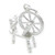 Spinning wheel sterling silver charm .925 x 1 Sewing charms