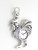 Cockerel with Alarm clock sterling silver charm .925 x1 Roosters charms image 6