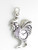 Cockerel with Alarm clock sterling silver charm .925 Roosters charms alternate view