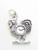 Cockerel with Alarm clock sterling silver charm .925 x1 Roosters charms image 7