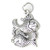 Fish sterling silver charm pendant .925 x1 Fishes Pisces zodiacs charms