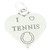 I Love Tennis heart sterling silver charm .925 Sport Sports charms