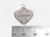 I Love Tennis heart sterling silver charm .925 x 1 Sport Sports charms size example