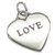 Love Heart sterling silver charm pendant double sided .925 x 1