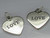 Love Heart sterling silver charm pendant double sided .925 x 1