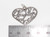 Daughter sterling silver heart charm pendant .925 Daughters Hearts size example
