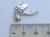 Writing set sterling silver charm .925 x 1 quill ink pot parchment charms side view