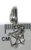 Love Set sterling silver charm Rose Heart Arrow .925 Loving charms side view
