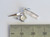 Hairdressing set sterling silver charm .925 Scissors Comb and Hair Dryer side view
