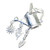 Watering Can Set Spade Sun Flower St Silver Charm .925 gardening charms