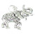 I Love Elephants 2D Elephant sterling silver charm pendant .925 x 1