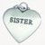 Sister affirmation sterling silver heart charm pendant .925 Sisters additional view