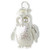 Large wise owl with mortar board sterling silver charm .925 x 1 Graduation