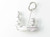 The Owl and Pussy Cat in boat sterling silver charm .925 Nursery Rhyme side view