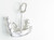 The Owl and Pussy Cat in boat sterling silver charm .925 Nursery Rhyme further view