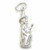 Witch On Broomstick sterling silver charm .925 Witches Halloween charms