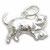 Cat with Ball sterling silver charm .925 Cats and balls