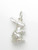 Rabbit sterling silver charm .925 x 1 Bunny Rabbits Hare Hares charms A1 side view