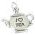 Teapot sterling silver charm .925 x 1 I Heart Love Tea Pot charms