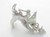 Cat chasing mouse sterling silver charm .925 Cats and Mice charms side view