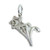Daffodil 2D sterling silver charm .925 Flowers and Daffodils charms G1