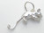 Rat - Mouse with a curled tail sterling silver charm .925 Rats Mice side view