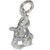 Bunny Rabbit with Carrot sterling silver charm .925 x 1 Rabbits charms