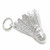 Shuttlecock sterling silver charm .925 x 1 Badminton charms Shuttle Cock
