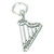 Harp sterling silver charm .925 Harps Music charms