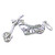 Chopper with Long Forks Motorcycle sterling silver charm .925 Biker