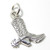 Cowboy boot sterling silver charm .925 Cowgirl boots charms E alternate view