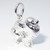 Pomeranian dog sterling silver charm .925 Poms Pom dogs charms A side view