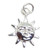 Sun Face sterling silver charm .925 x 1 Holiday Weather Warm Sunny Faces charms B