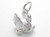 Swan with 2 Cygnets sterling silver charm .925 x 1 Swans charms image 6