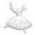 2D Ballerina sterling silver charm .925 Ballet charms