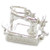 Sewing Machine opening sterling silver charm .925 x 1 Dressmaking charms side view