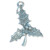 Holly sterling silver charm .925 Leaves Christmas charms