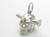 Skull with Screw sterling silver charm .925 skulls charms side view