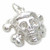 Skull and Crossbones sterling silver large charm .925 x 1 Pirate charms